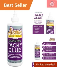 AR7-10 Quick Dry Tacky Glue 8oz - Safe, Nontoxic Craft Adhesive for All Projects