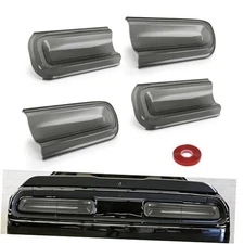 4 Pieces Set Smoked Black Tail Light Covers Compatible with Dodge Challenger 