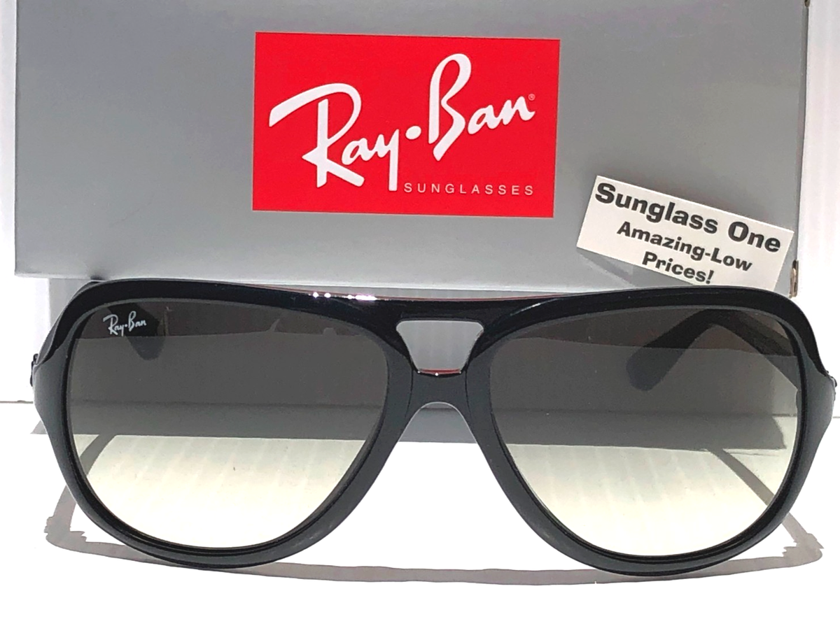 Ray Ban Shiny Black UV PROTECTIVE Gradient Grey Lens Sunglass RB