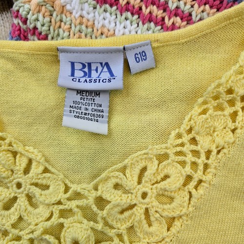 Vintage 3pc LOT Women Knit Short Sleeve Tops Crochet Soft Retro Granny 70 show - Picture 5 of 16