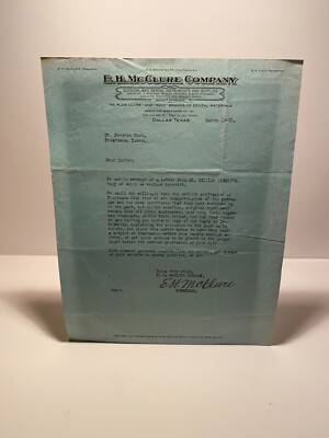 1931 E. H. McClure Company Dallas Texas Surgical Dental Instruments Texarkana