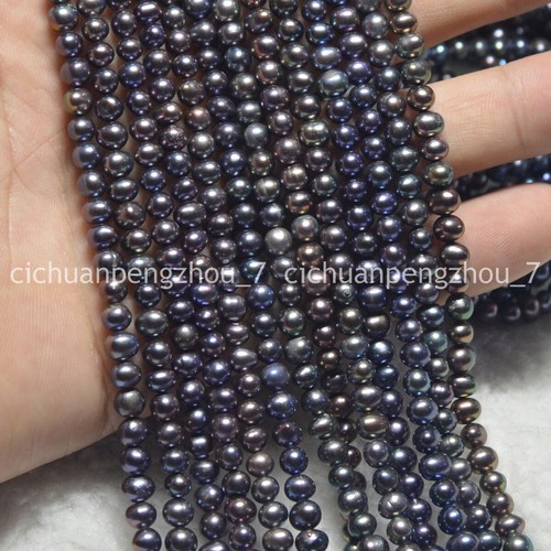 Wholesale 5-6mm Natural Tahitian Rainbow Black Pearl Loose Beads 15 inches - Picture 5 of 9