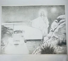 Jesus Leading Trucker Into The Night #8447 Tri-Chem Chart Large Picture To Paint