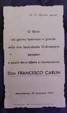 MANFREDONIA 1939 DON FRANCESCO CARLIN FIRST MASS