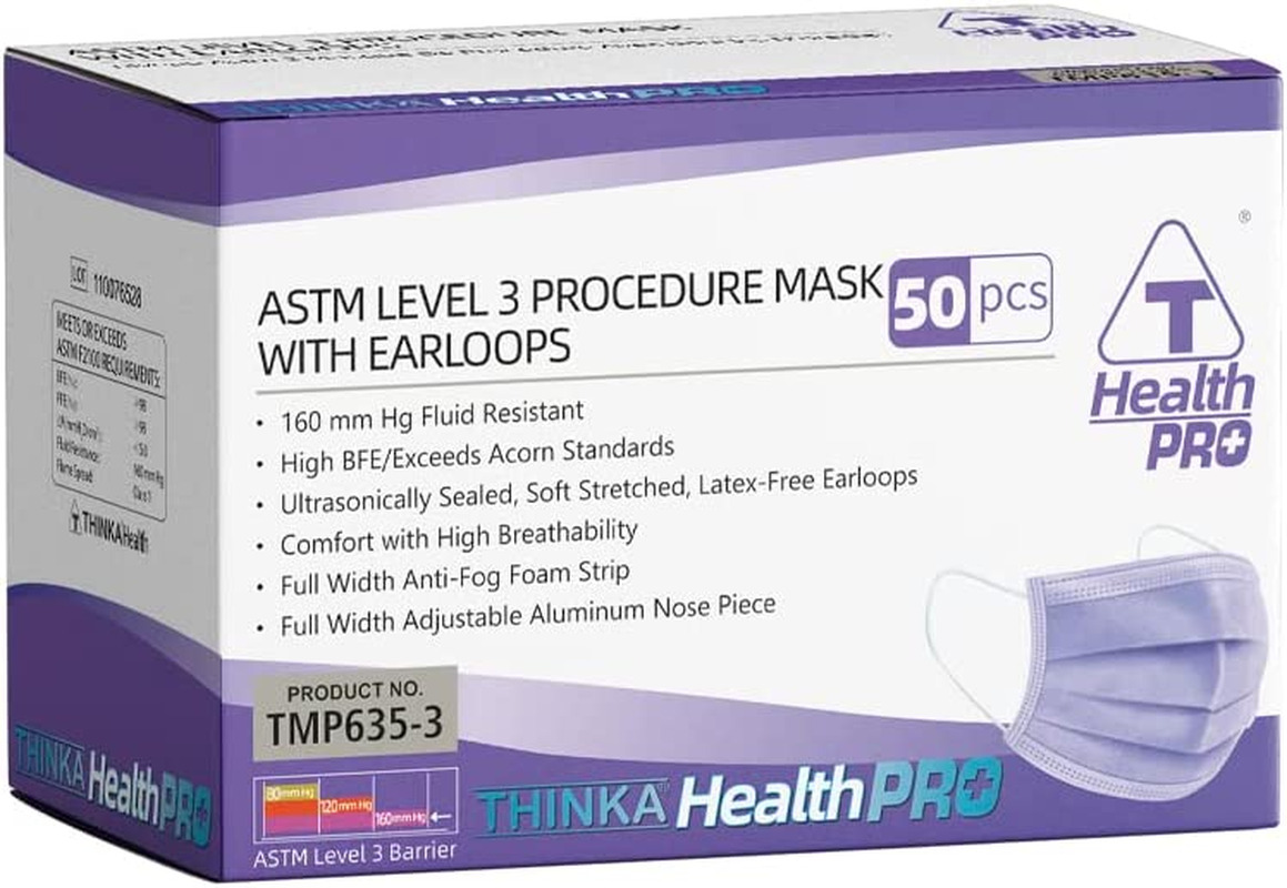 Astm L3 Procedure Mask (50Pcs) - Medical Mask -Surgical Mask - Astm Level 3 Mask