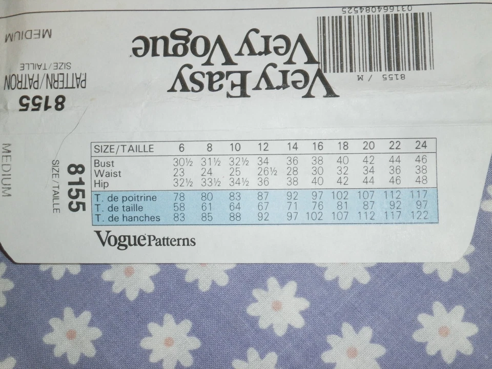 80's VOGUE 8155 MISSES & MEN'S FRONT WRAP ROBE IN 2 LENGTHS PATTERN-UNCUT-12-14 - Image 4 of 4