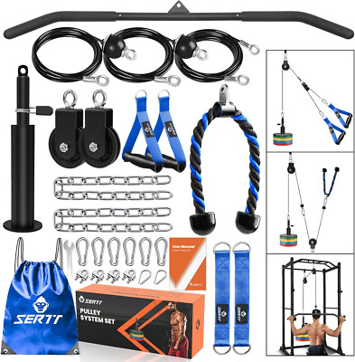 Versatile Home Gym Pulley System for Triceps, Biceps, Back & Shoulder Workouts