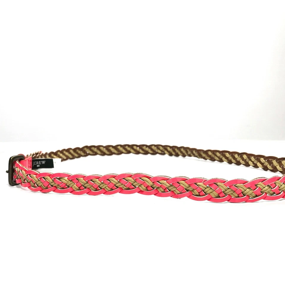 J. Cinturón Crew Mujer Pequeño-Mediano Rosa Beige Tejido Trenzado Fino Informal Damas Foto 2 de 4