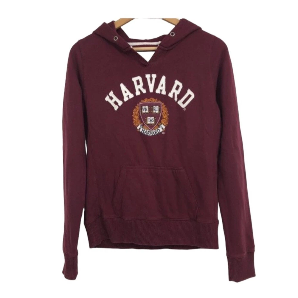 Harvard League Burgundy Women s Academy Applique Hooded Sweatshirt SP