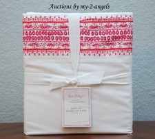 Pottery Barn LILLY PULITZER SHELL OF A TIME Full Sheet Set PINK WHITE tropical