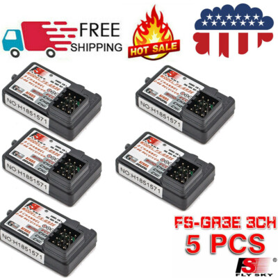 5PCS/PACK Flysky FS-GR3E AFHDS 3CH Receiver For Car Boat FS-GT2B FS-GT3B US Z1C3