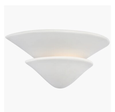 Visual Comfort White Plaster Aerin Mollino Tiered Wall Sconce