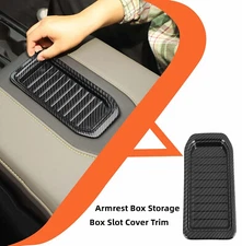 Carbon Fiber Interior Central Armrest Cover Trim For Chevy Silverado 19+ /GMC US