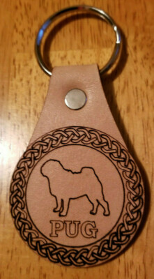 Leather Key Chain Pug