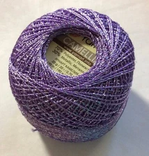 Lilac Silver Metallic Braid Thread 17347 Cross Stitch 20gr YarnArt Camellia