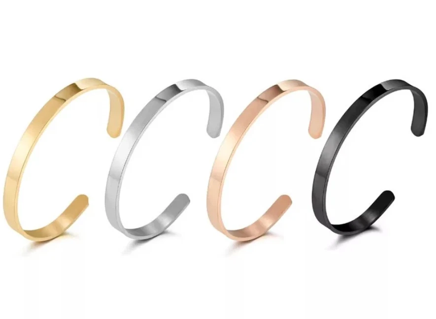 925 Sterling Silver Personalized Adjustable Bangle Bracelet For Men/Women - Image 2 of 4