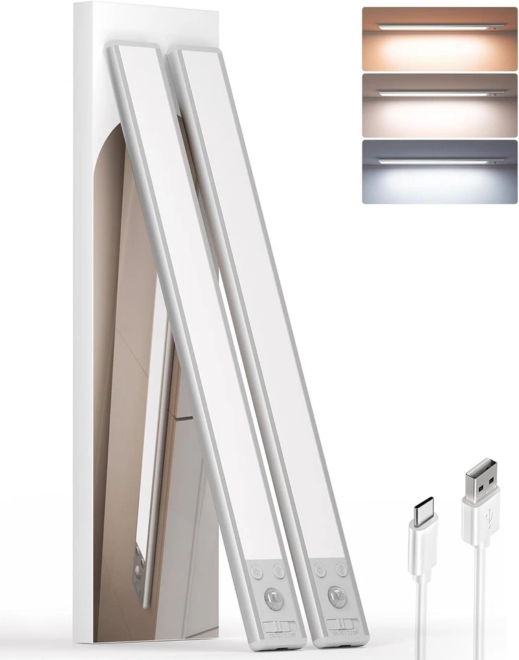 Unterbauleuchte 2x LED Küche Schrank Treppe mit Bewegungsmelder Dimmbar USB B746 - Bild 1 von 4