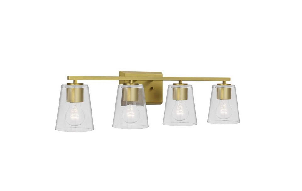 Colección Progress Lighting Vertex 29 pulgadas Luz de tocador dorada cepillada de 4 luces Foto 4 de 4