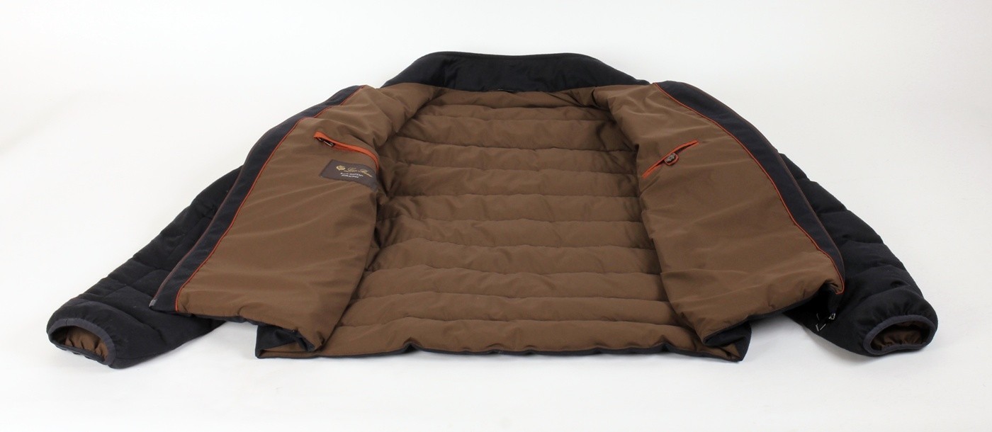 Loro Piana Wool / Silk / Goose Down Puffer Jacket - Blue - XL - $4950 Retail