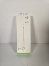 Belkin USB-C to Gigabit Ethernet Adapter RJ-45 Female White MPN 38170L 1:1 Split