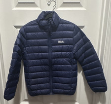 Eddie Bauer Kids Blue Puffer Jacket Full Zip Down Nylon Size M 7/8