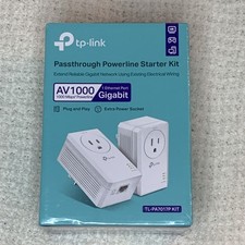 Sealed TP-Link TL-PA7017P AV1000 Gigabit Passthrough Powerline Starter Kit