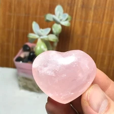 Wholesale Polished Pink crystal Heart Specimen Healing 41-35-20mm A2850