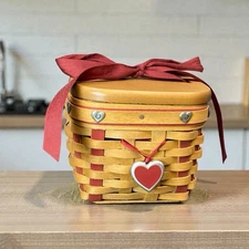 Longaberger 2002 Sweetheart Small Sweetest Gift Basket Lid Tie On Protector