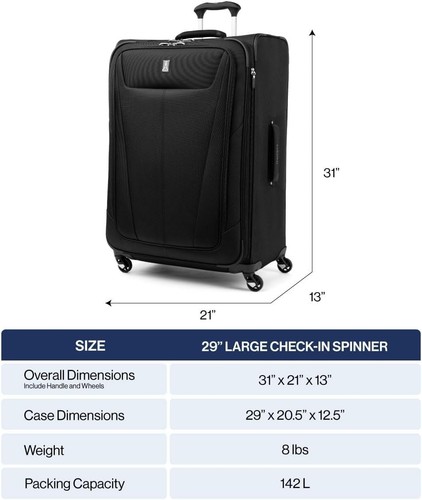 Travelpro Maxlite 5 Softside Expandable Luggage with 4 Spinner Wheels 29-Inch U1 - Picture 8 of 10