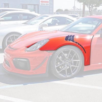 Fits 13-16 Porsche 981 Boxster Cayman GT2 RS-Style Front Fenders (Metal) w/ Vent