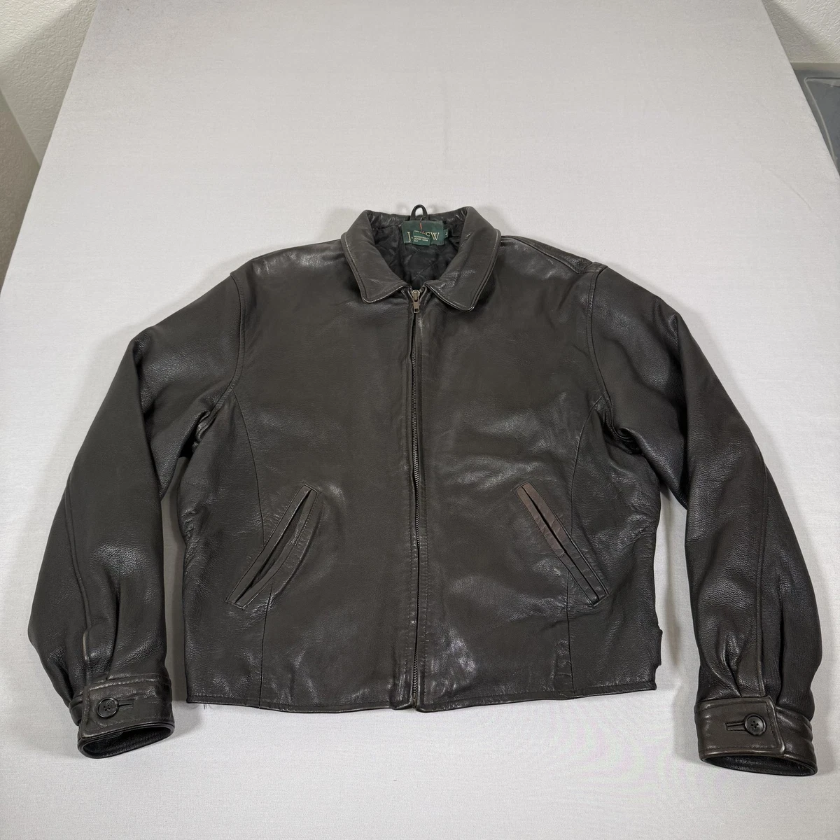J.CREW Leather Outer Shell Black Coats, Jackets & Vests for Men