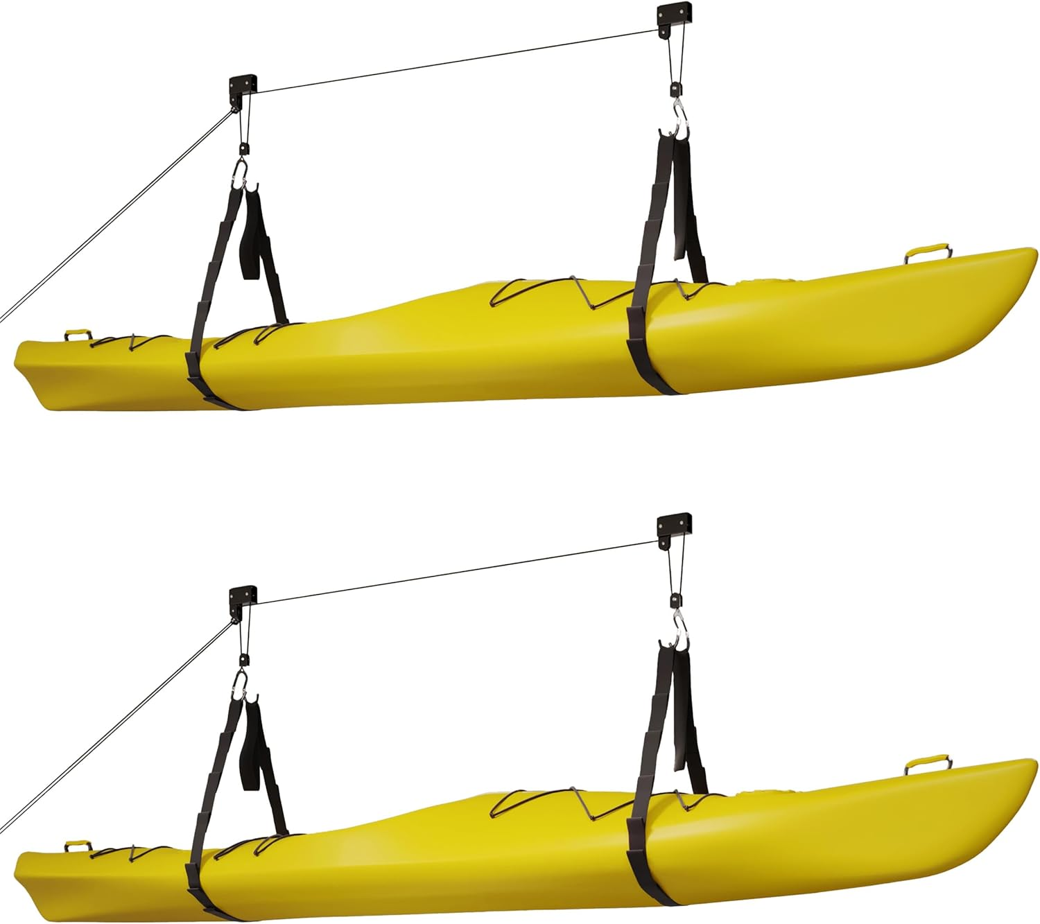 Kayak Storage Hoist - Overhead Pulley System with 125Lb Capacity for Canoes, Bik