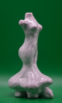 ''White Turtle Girl'' - Expensive Original Clay Sculpture. Hand made & glazed.