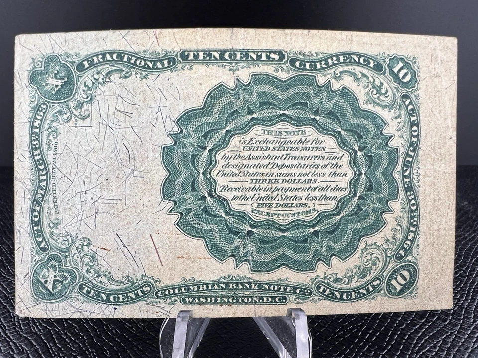 10 CENT "WILLIAM MERIDETH" 1800'S “FRACTIONAL CURRENCY” 1800'S 10 CENT - Image 2 of 4
