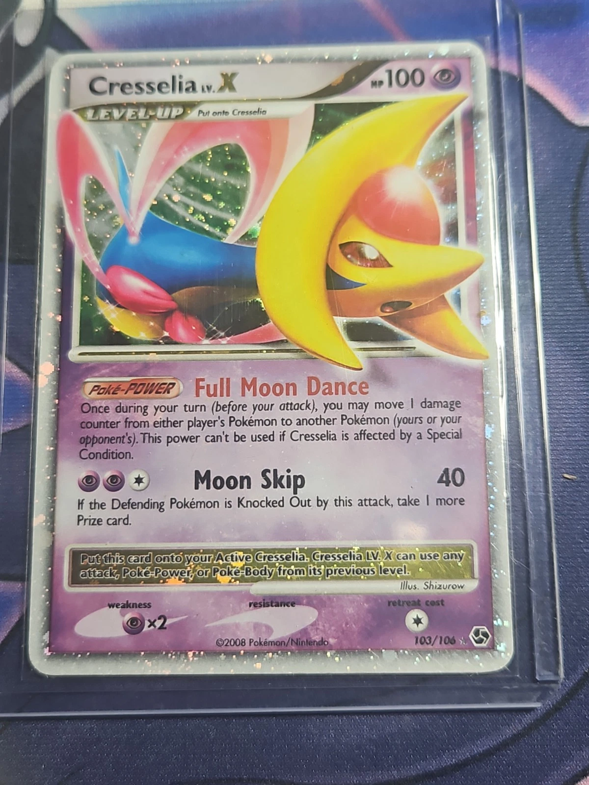 Pokemon Cresselia LV.X Holo Card 103/106 Great Encounters MP Condition