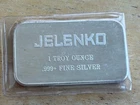 Vintage JELENKO DENTAL  - Engelhard Mint  - Silver Art Bar -  1 Oz. - 1985