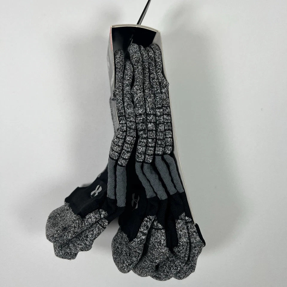 Under Armour UA Run Cushioned No Show Tab Socks (6 Pairs) Men’s 7-8.5 NEW Black - Image 4 of 4