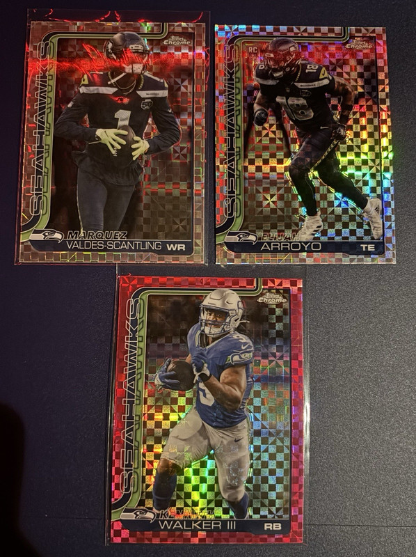 Topps Chrome 2025 Seattle Seahawks Refractor/Rookie Card Lot (7) + JSN 23’ Prizm