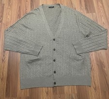 Kallspin Cardigan Sweater Mens Extra Large Cable Knit Cashmere Wool