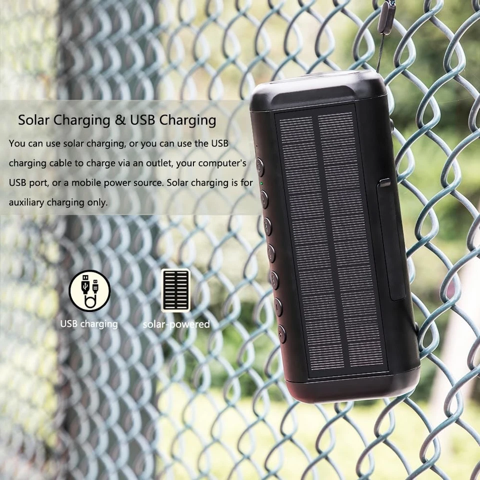 Altavoz Solar Bluetooth Portátil Inalámbrico, Tiempo de Reproducción 50H con Sonido Estéreo HD,... Foto 3 de 4