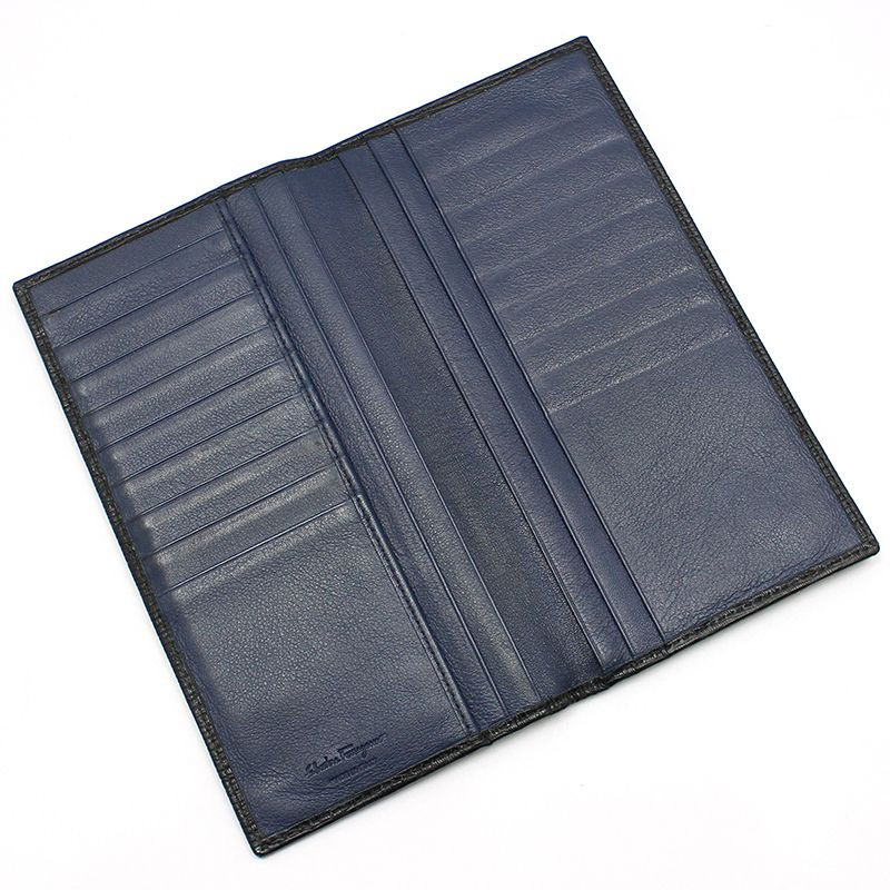 Salvatore Ferragamo Black Leather Logo Embellished Wallet 66 Salvatore Ferragamo Black Leather Logo Embellished Wallet 66