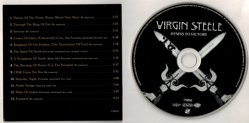 VIRGIN STEELE - HYMNS TO VICTORY -  (CD von 2001 ) - Bild 2 von 2