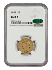 1838 $5 NGC/CAC Fair 02 - Classic Head $5 - Classic Head Gold Type Coin