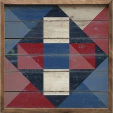 16"x16" Festive Americana Quilt - Framed