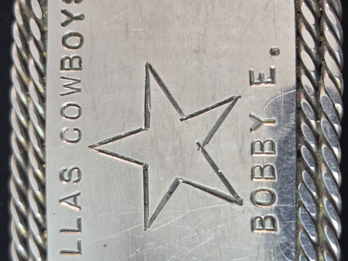 Vintage Belt Buckle featuring the Dallas Cowboys logo and the name "Bobby E." - Picture 6 of 8
