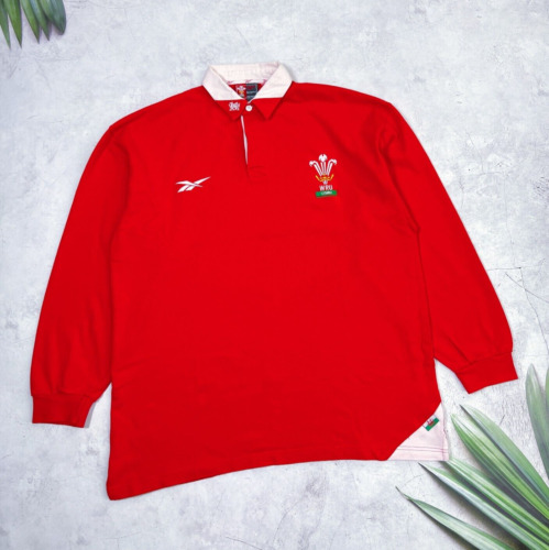 Vintage 1999 Wales Rugby Union Home Shirt Jersey by Reebok size XL - 42 / 44