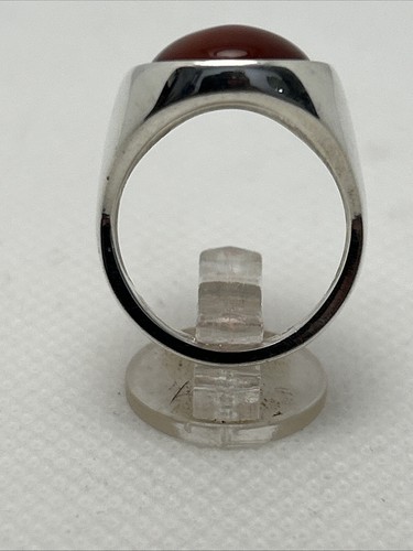 GIOIELLO ANELLO CHEVALIER ARGENTO 925/000VINTAGE CON CORNIOLA - Foto 4 di 6