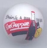 A Dr. Pepper Drink A Bite To Eat White Advertising Glass Marble