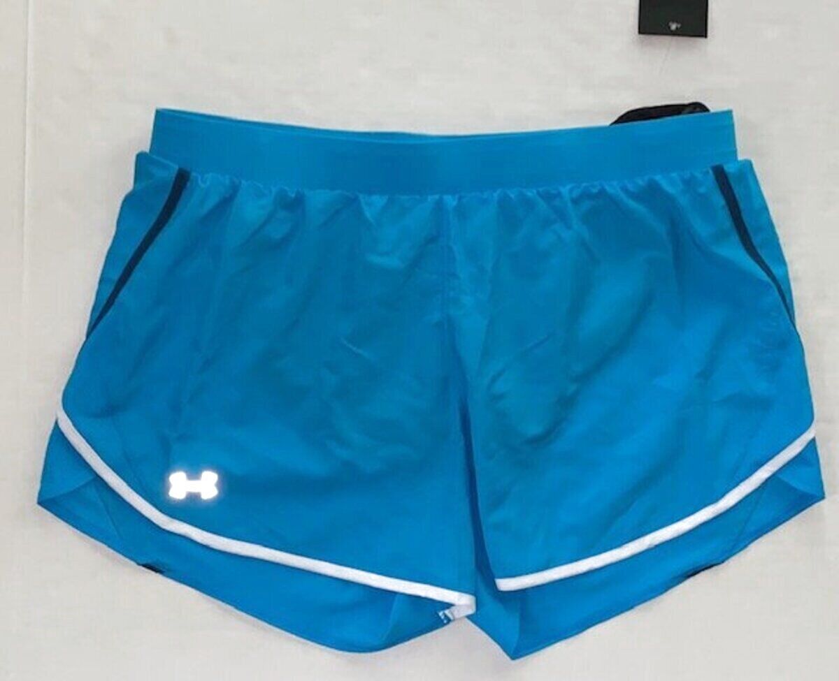 Under Armour Women's Fly By 2.0 Running Shorts (419) Capri / Petrol Blue /  Reflective Small