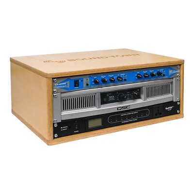 Sound Town DIY 4U Studio Rack with Baltic Birch Plywood, Golden Oak (SDRK-Y4)